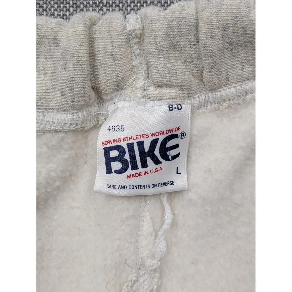 Bike Sweatpants Mens Large Gray Fleece Jogger USA Made Elastic Waist Tapered